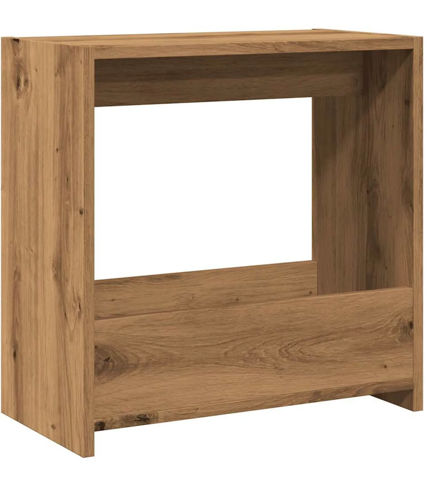 Clearance Bijzettafel 50x26x50 cm bewerkt hout artisanaal eikenkleurig Tafels