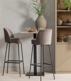 Clearance Bistro Vierkante Bartafel Poot Metaal Zwart 105X50x50 Cm Tafels