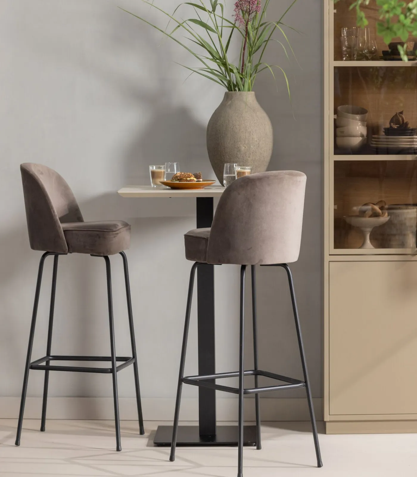 Clearance Bistro Vierkante Bartafel Poot Metaal Zwart 105X50x50 Cm Tafels