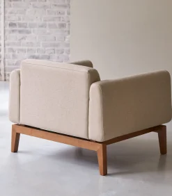 Tikamoon Bjorn - Fauteuil in massief eiken en ecru stof