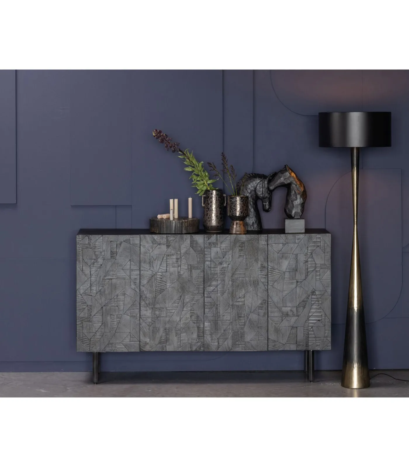 Blackout Too Staande Lamp - Zwart - 151x45x45 Vloerlampen