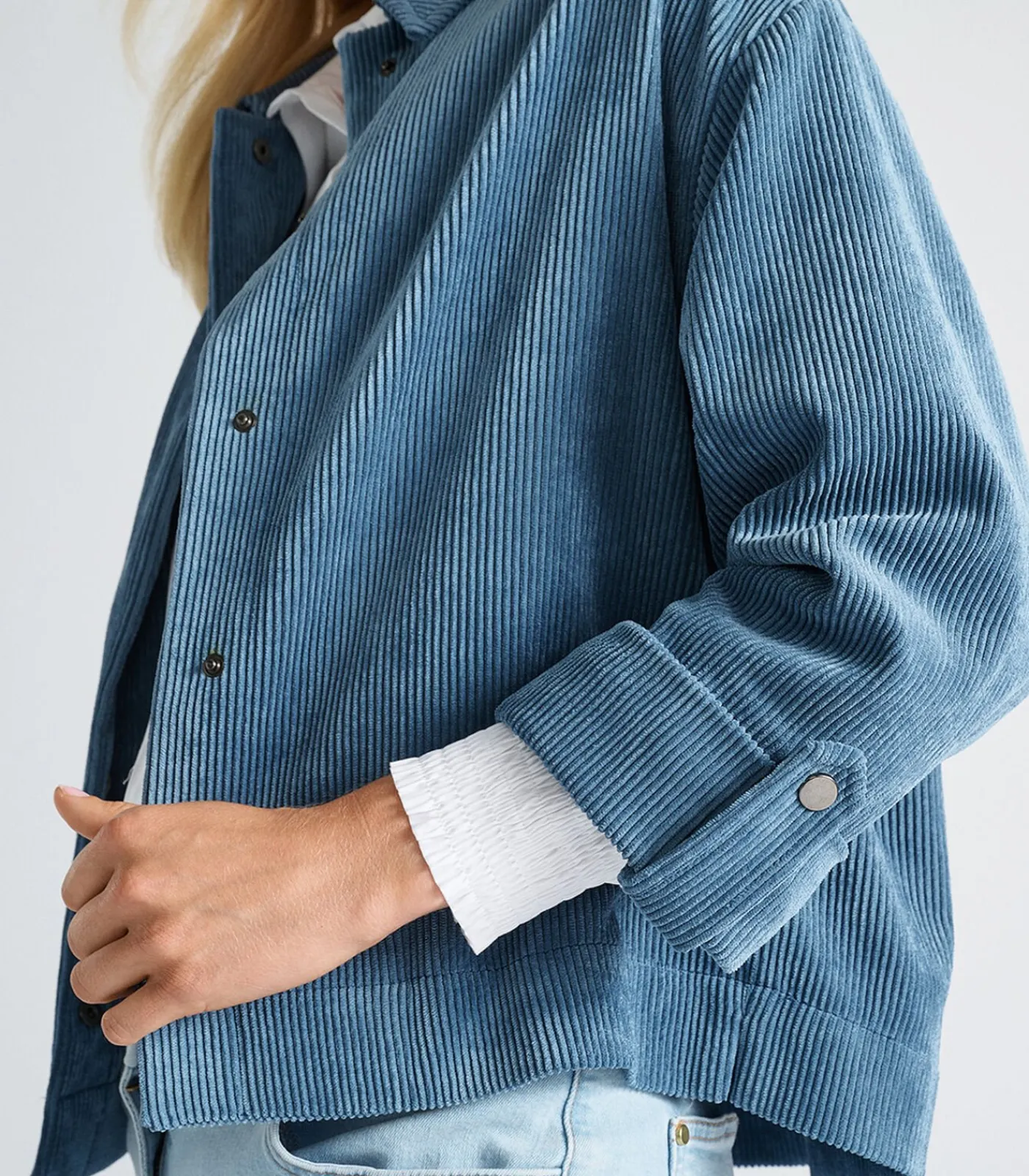 DAMES Marie Méro Blauw bloesjasje in velours