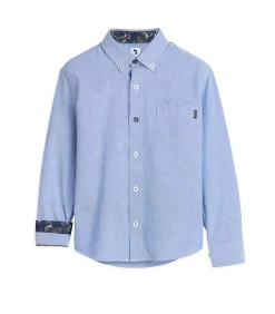 Blauw jongensoverhemd met zakje Kinderen Hemden