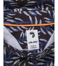 Kinderen J&JOY Blauw jongensshirt met bladprint