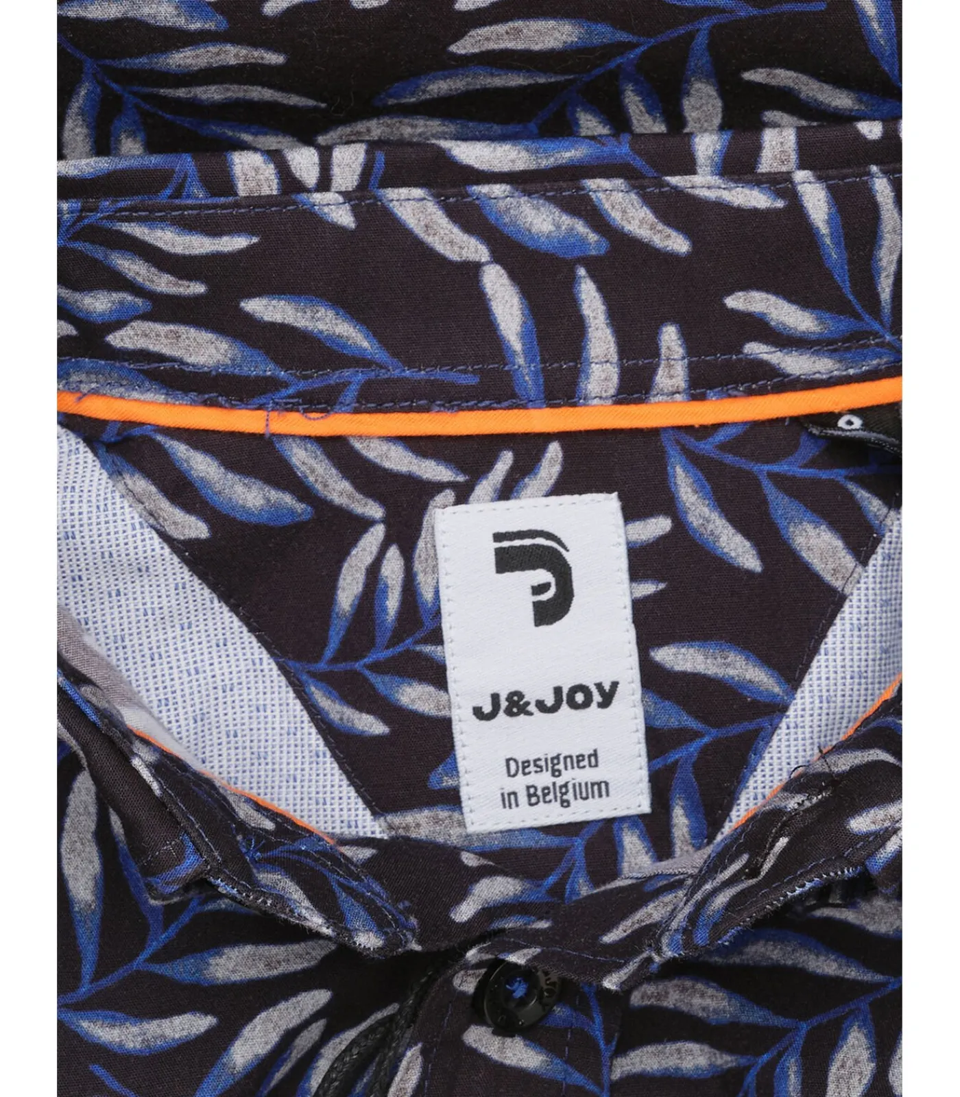 Kinderen J&JOY Blauw jongensshirt met bladprint