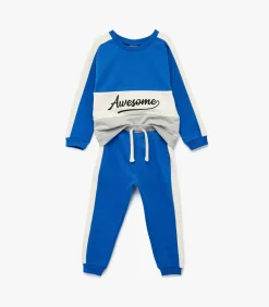Kinderen Koton Blauw Kinder Trainingspak met Print en Kleurvlakken