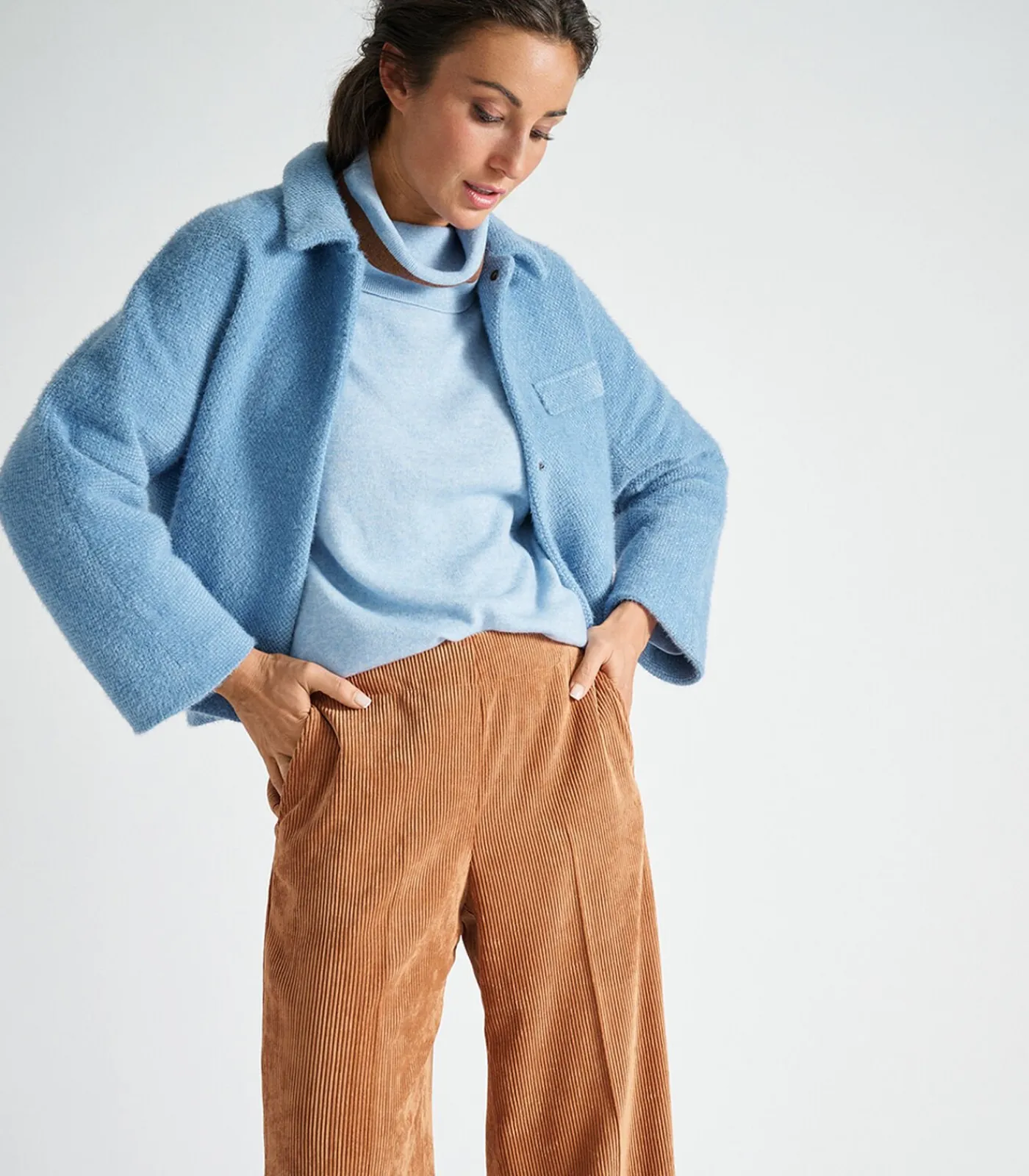 Clearance Blauw kort jasje DAMES Maatpakken & Blazers