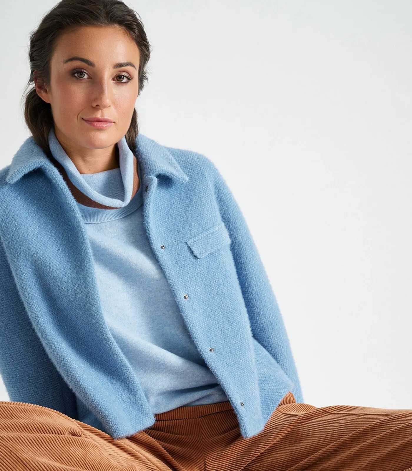 Clearance Blauw kort jasje DAMES Maatpakken & Blazers