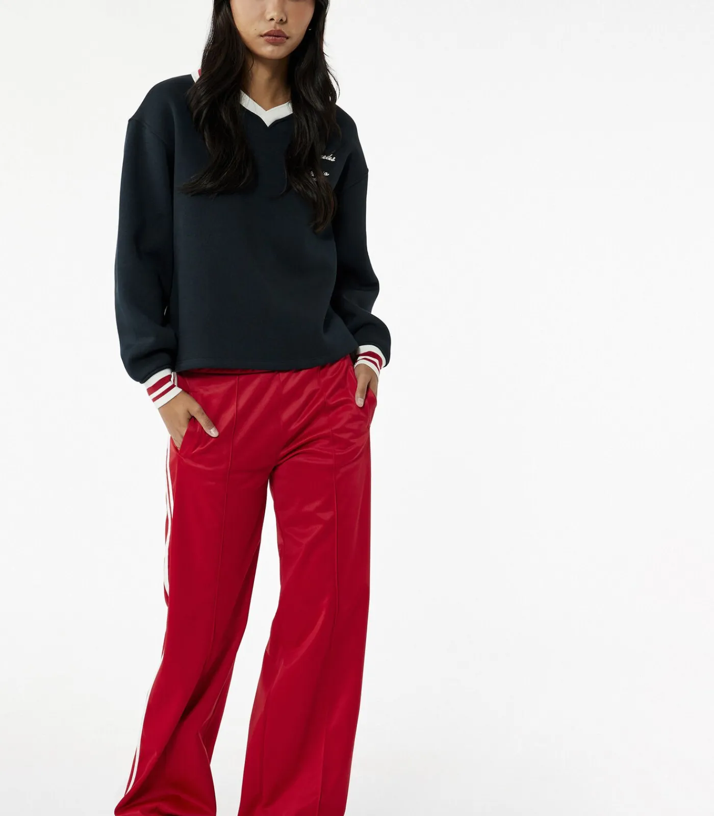 Hot Blauw Oversized Sweatshirt Lange Mouwen Met Borduursel DAMES Truien & Cardigans