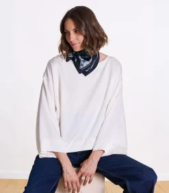 DAMES La Fée Maraboutée Blauw zijden vierkant met print