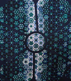 DAMES La Fée Maraboutée Blauw zijden vierkant met print