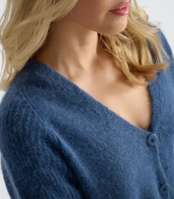 Online Blauwe cardigan met knoopsluiting DAMES Truien & Cardigans