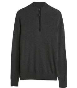 Outlet Blauwe herentrui met ritskraag Heren Truien & Cardigans