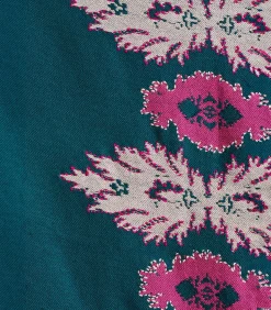 DAMES La Fée Maraboutée Blauwe jacquard geborduurde sjaal