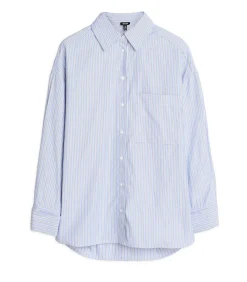 Online Blauw-wit gevoerde damesblouse DAMES Overhemden & Blouses