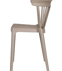 Bliss Tuinstoelen - Kunststof - Taupe - Set van 6 Tuinmeubelen