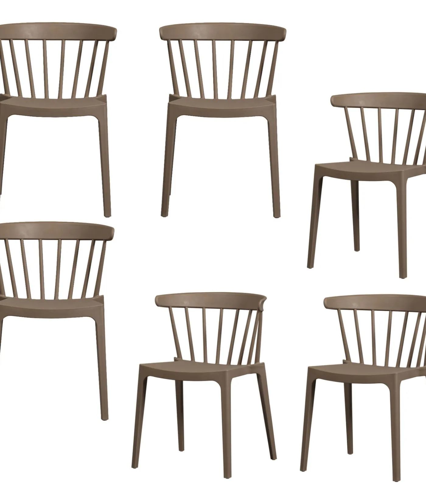 WOOOD Bliss Tuinstoelen - Plant Fiber - Bruin Melange - Set van 6