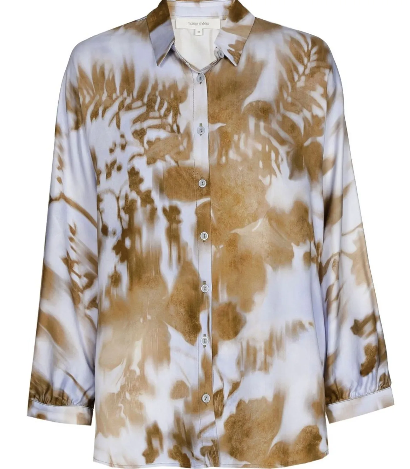 New Bloes in viscose met blauw en taupe print DAMES Overhemden & Blouses