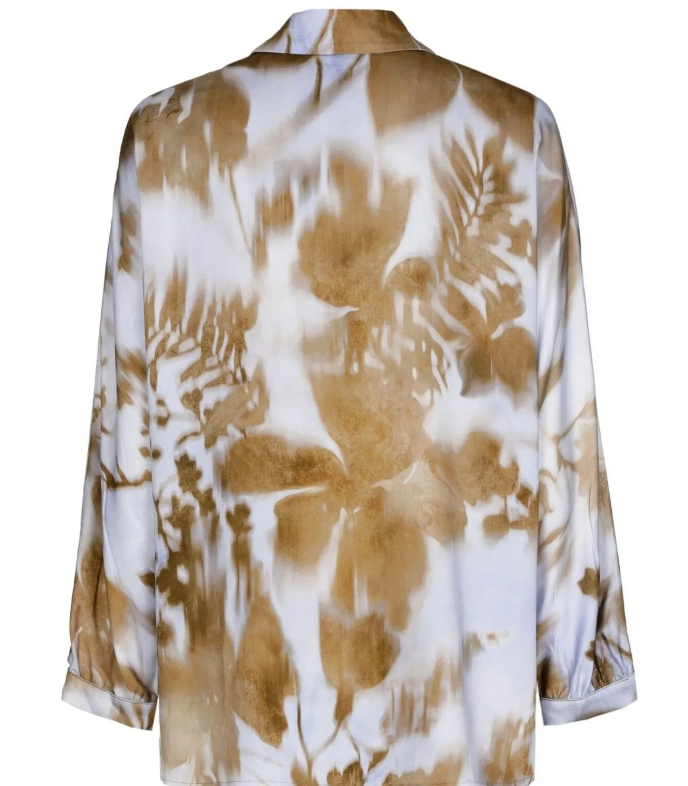 New Bloes in viscose met blauw en taupe print DAMES Overhemden & Blouses