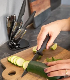 Livoo Blok met 3 keramische messen met houder