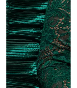 DAMES Goddiva Blouse Met Lange Mouwen “One Shoulder Fan Pleat Frill Corset Top”