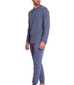 Heren ADMAS Pyjama outfit broek polo shirt lange mouwen Premium