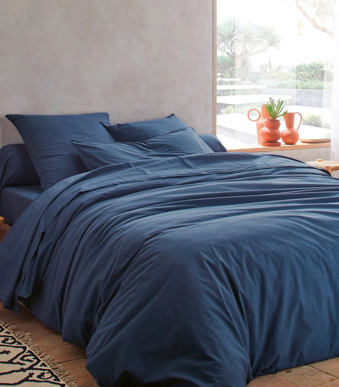 Blanc des Vosges BOHEME Indigo - Laken Perkaal Stonewashed