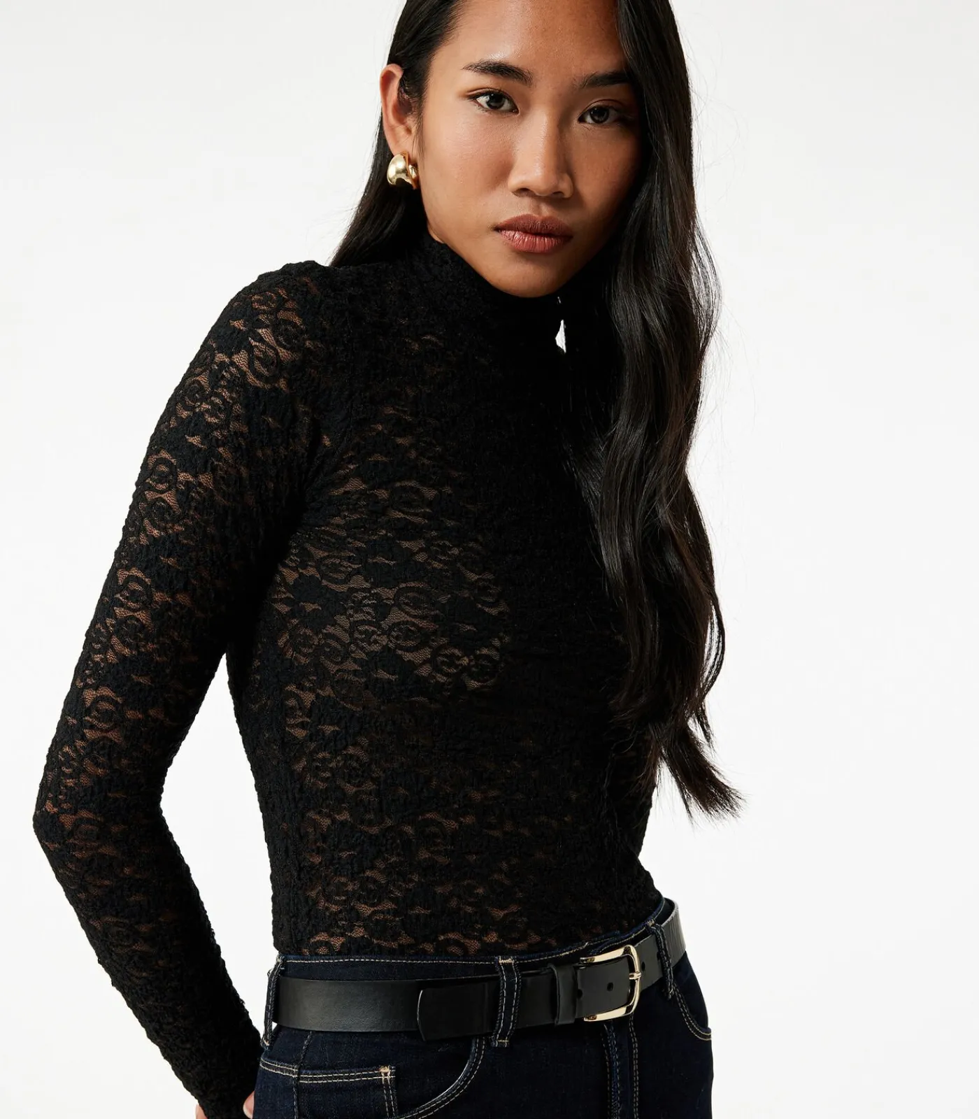 Outlet Bordeaux Blouse Lange Mouwen Dikke Kraag Kant DAMES Overhemden & Blouses