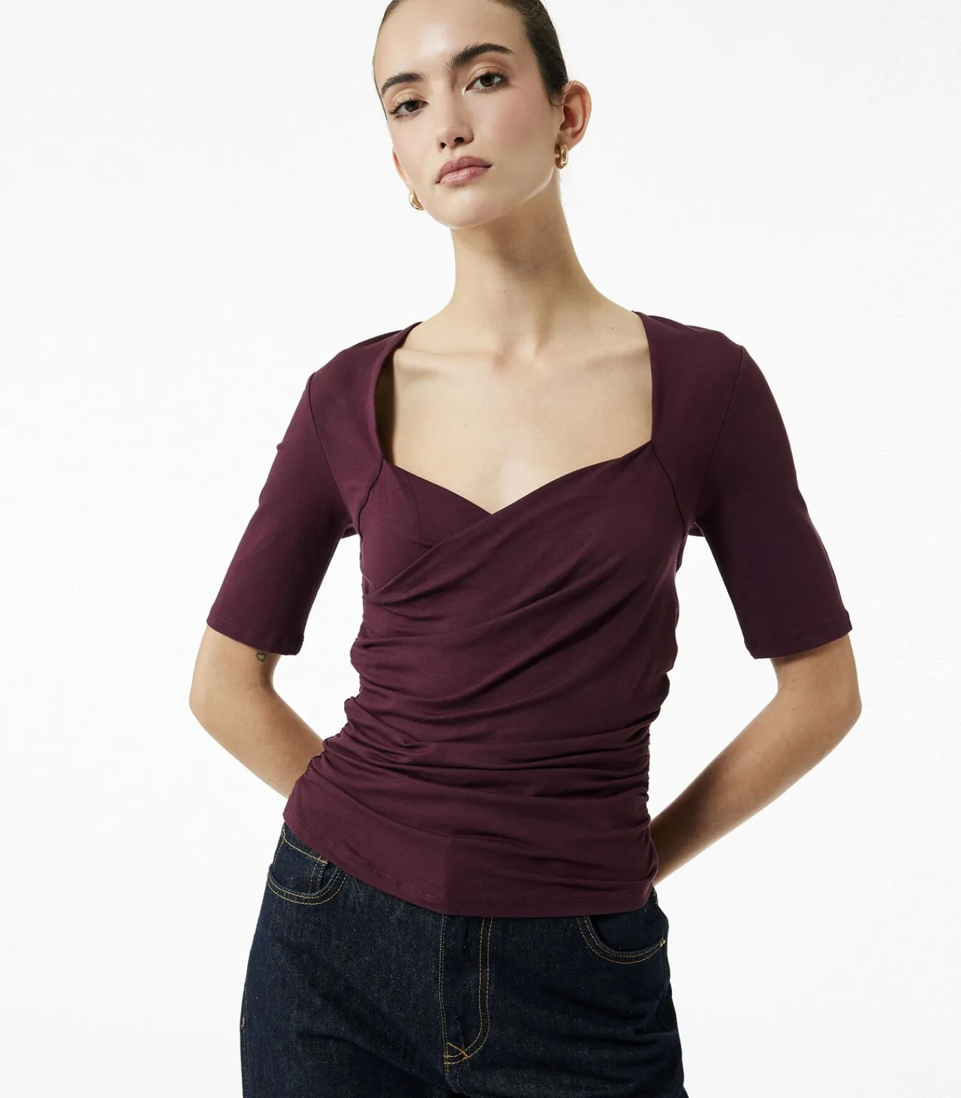 Discount Blouse Slanke Pasvorm Korte Mouwen DAMES Overhemden & Blouses