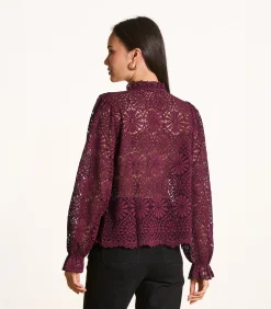 DAMES La Fée Maraboutée Bordeaux kanten blouse met volant