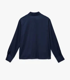 Online Bordeaux Satijnen Blouse Lange Mouwen Regular Fit DAMES Overhemden & Blouses