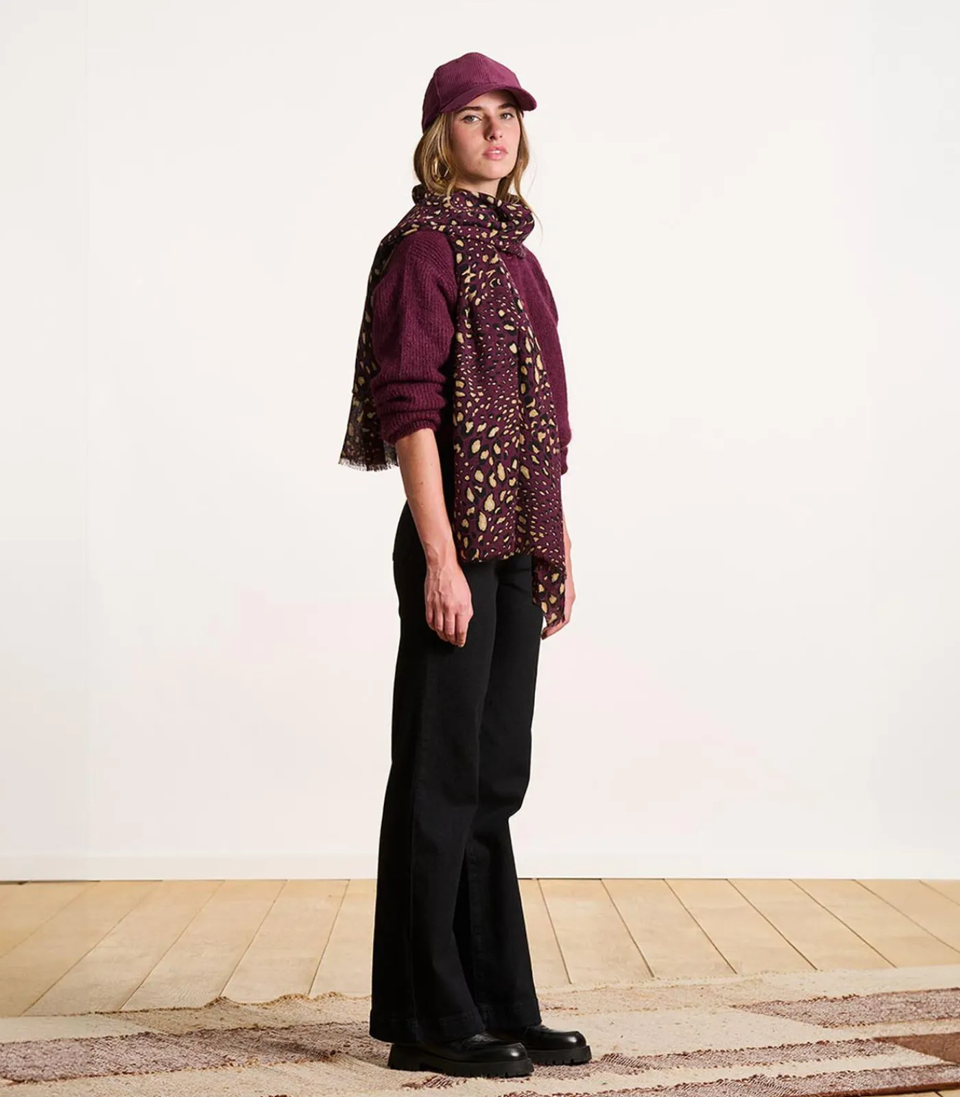 DAMES La Fée Maraboutée sjaal van wol met dierenprint