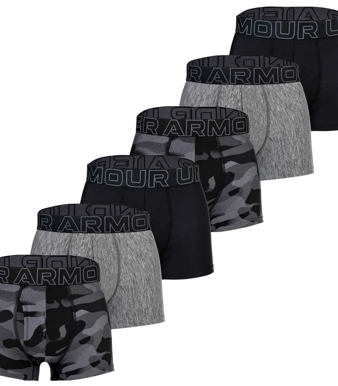 Heren Under Armour Boxershorts UA PERFORMANCE TECH - PRINT 3 IN 6PK Set van 6