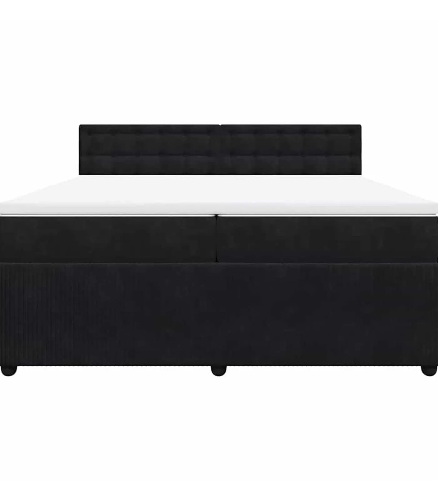 vidaXL Boxspring met matras fluweel zwart 200x200 cm