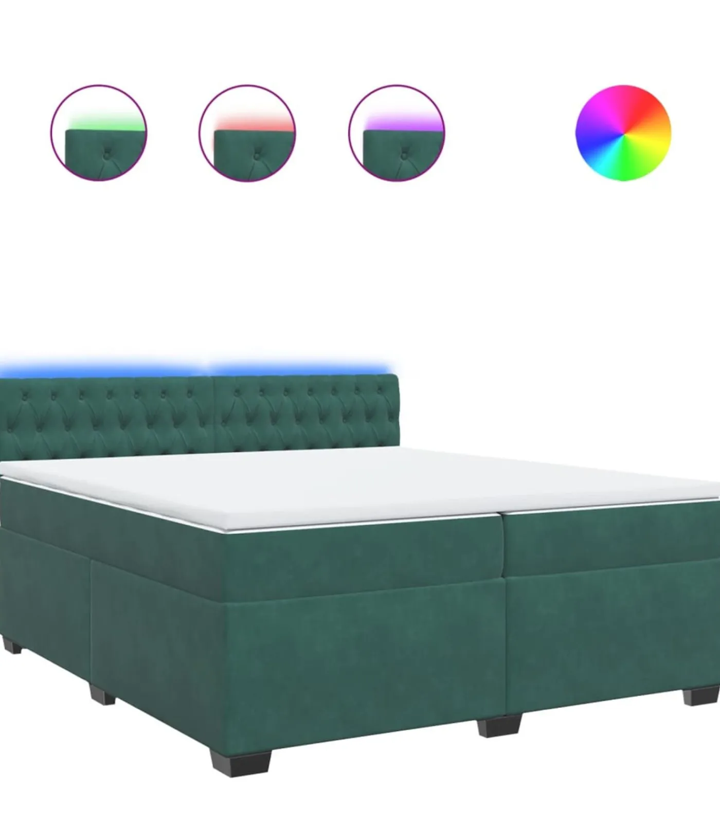 vidaXL Boxspring met matras fluweel donkergroen 200x200 cm