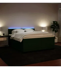 vidaXL Boxspring met matras fluweel donkergroen 200x200 cm