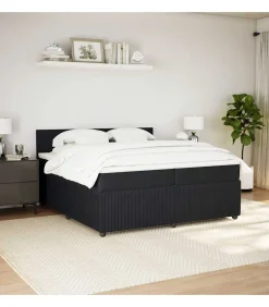 vidaXL Boxspring met matras fluweel zwart 200x200 cm