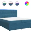 Hot Boxspring met matras fluweel blauw 200x200 cm Bedden