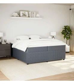 vidaXL Boxspring met matras fluweel donkergrijs 200x200 cm