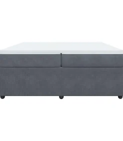 vidaXL Boxspring met matras fluweel donkergrijs 200x200 cm