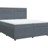 vidaXL Boxspring met matras fluweel donkergrijs 200x200 cm