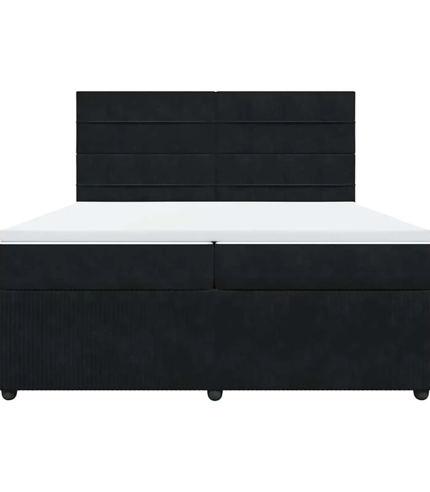 vidaXL Boxspring met matras fluweel zwart 200x200 cm