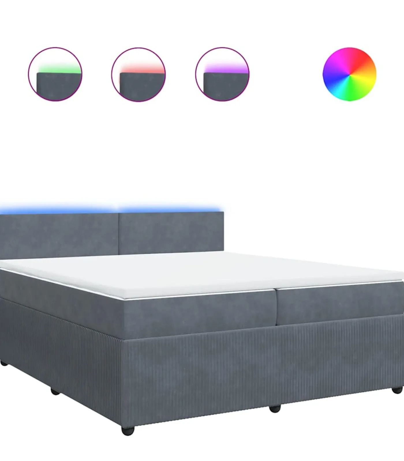 vidaXL Boxspring met matras fluweel donkergrijs 200x200 cm