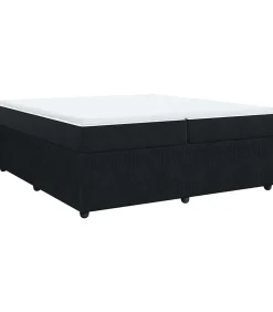 vidaXL Boxspring met matras fluweel zwart 200x200 cm