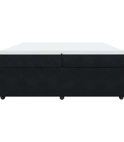 vidaXL Boxspring met matras fluweel zwart 200x200 cm