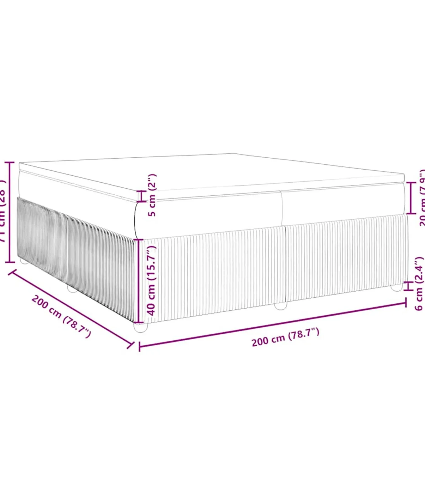 vidaXL Boxspring met matras fluweel zwart 200x200 cm