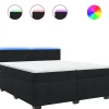 vidaXL Boxspring met matras fluweel zwart 200x200 cm