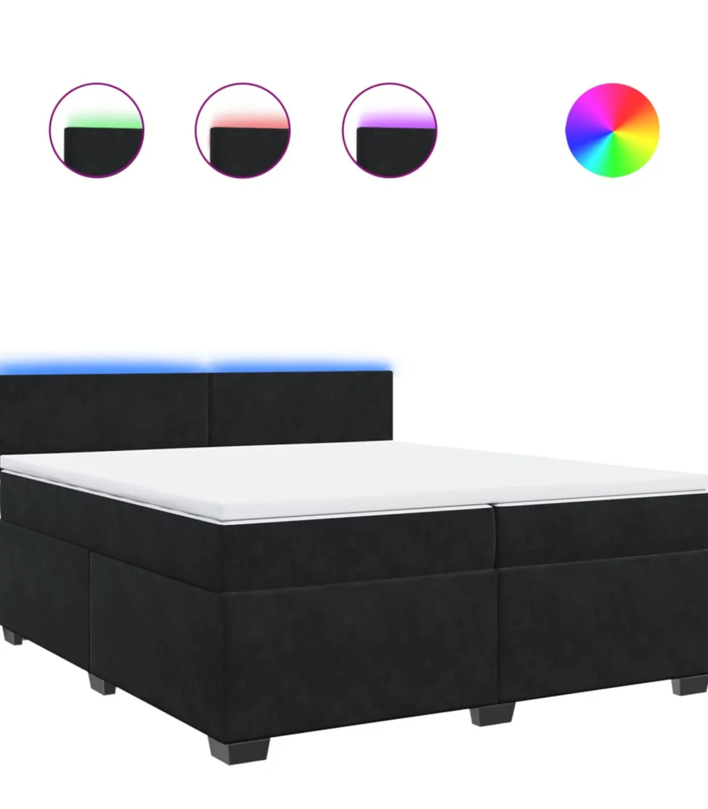 vidaXL Boxspring met matras fluweel zwart 200x200 cm