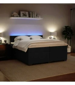 vidaXL Boxspring met matras fluweel zwart 200x200 cm