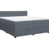 vidaXL Boxspring met matras fluweel donkergrijs 200x200 cm